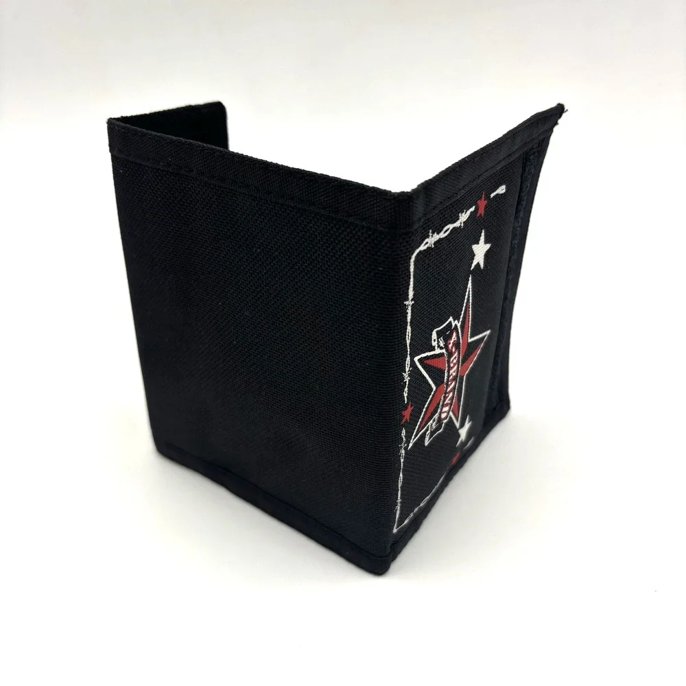 NEW Vintage Y2K X-Brand Nautical Star Barbed Wire Men's Bifold Wallet 4.75x3.75